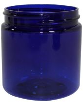 Plastic Jar 4 Oz Blue Round Tall