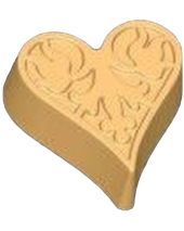 Stylized Floral Impression Heart Soap Mold