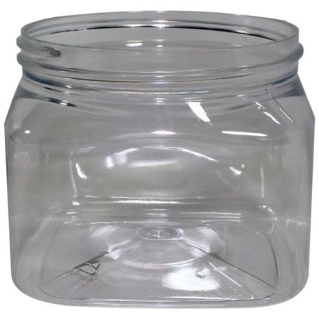 Plastic Jar 16 Oz Clear Square