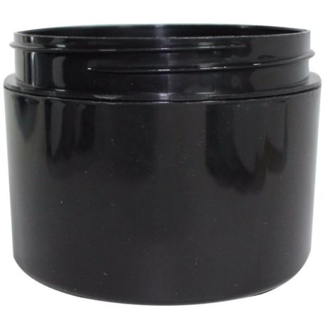 Plastic Jar 8 Oz Black Round
