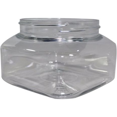 Plastic Jar 8 Oz Clear Square